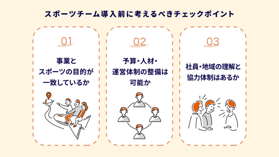 スポーツチーム導入前に考えるべきチェックポイント