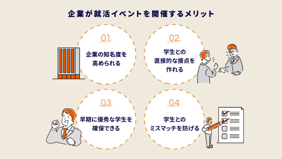 企業が就活イベントを開催するメリット