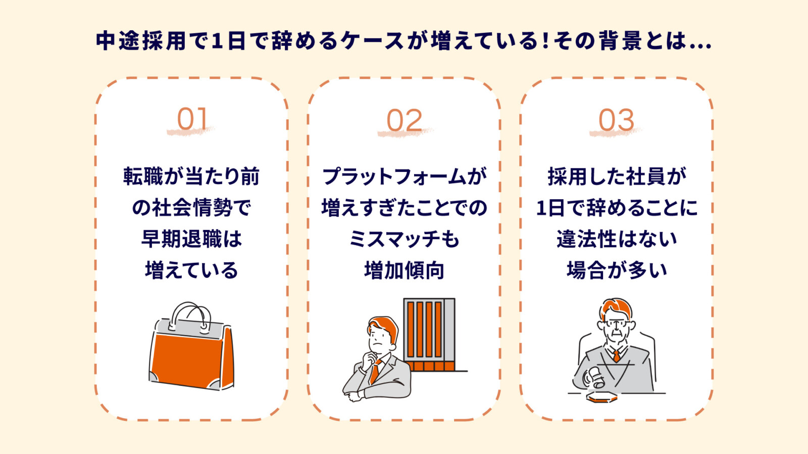 中途採用で1日で辞める人が続出？原因と防止策を徹底解説