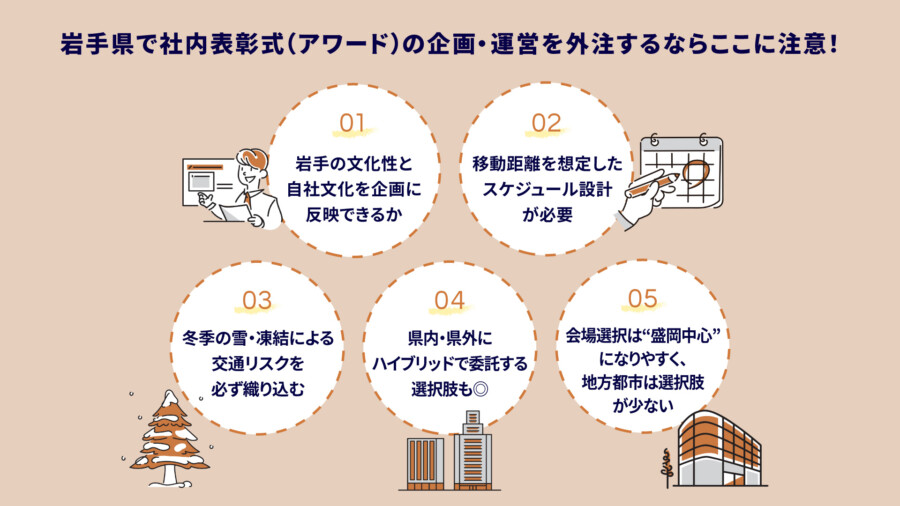 岩手県での社内表彰式（アワード）の事例やイベント外注先の選び方を解説！