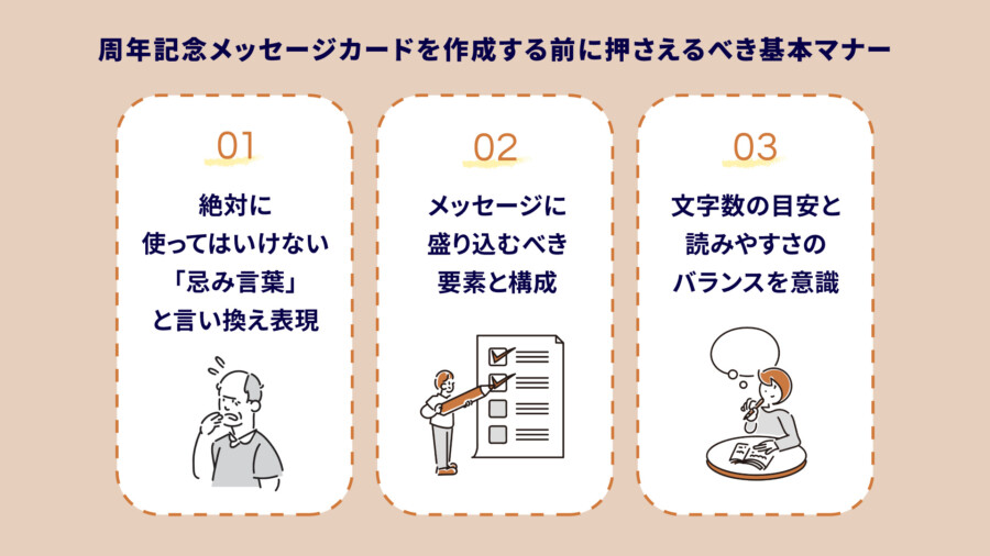 周年記念メッセージカードを作成する前に押さえるべき基本マナー